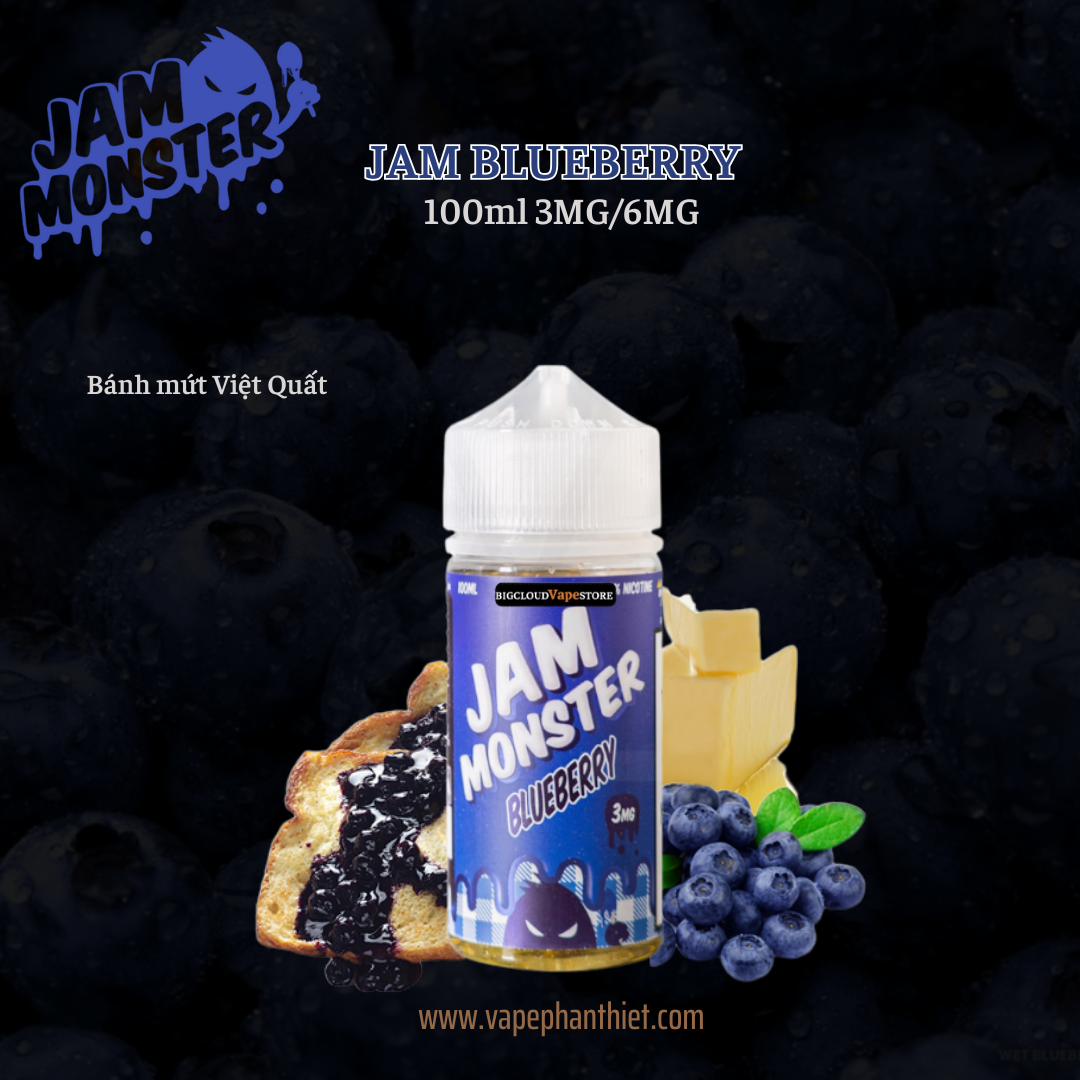 Jam Monster Bánh mứt Việt Quất 100ml 3MG-6MG